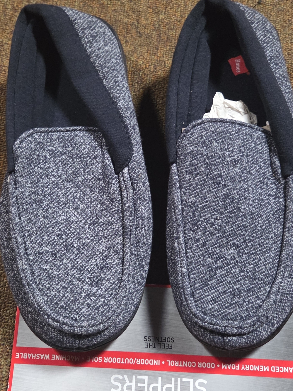 Hanes Men's Charcoal Heather Slip-On Loafers